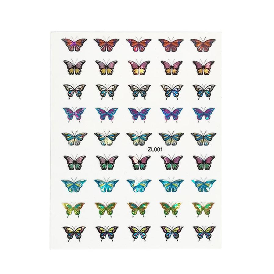 HKM-462483 Holographic Butterfly Nail Art Stickers for Creative Manicure Designs