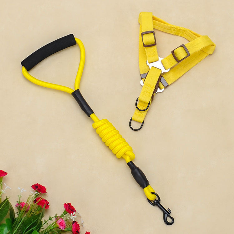 HKM-4625085 Foam Handle Chest Strap and Traction Rope Set for Dogs - Multi-Color Options Available