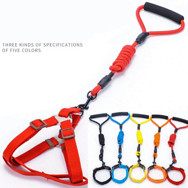 HKM-4625085 Foam Handle Chest Strap and Traction Rope Set for Dogs - Multi-Color Options Available