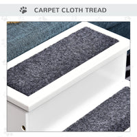 HKM-4626749 3-Step Carpeted Non-Slip Pet Stairs for Cats & Small Dogs - Compact Storage Design