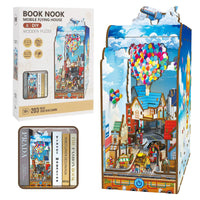 HKM-462675 3D Puzzle DIY Book Nook Kit with LED Light for Children and Educational Play