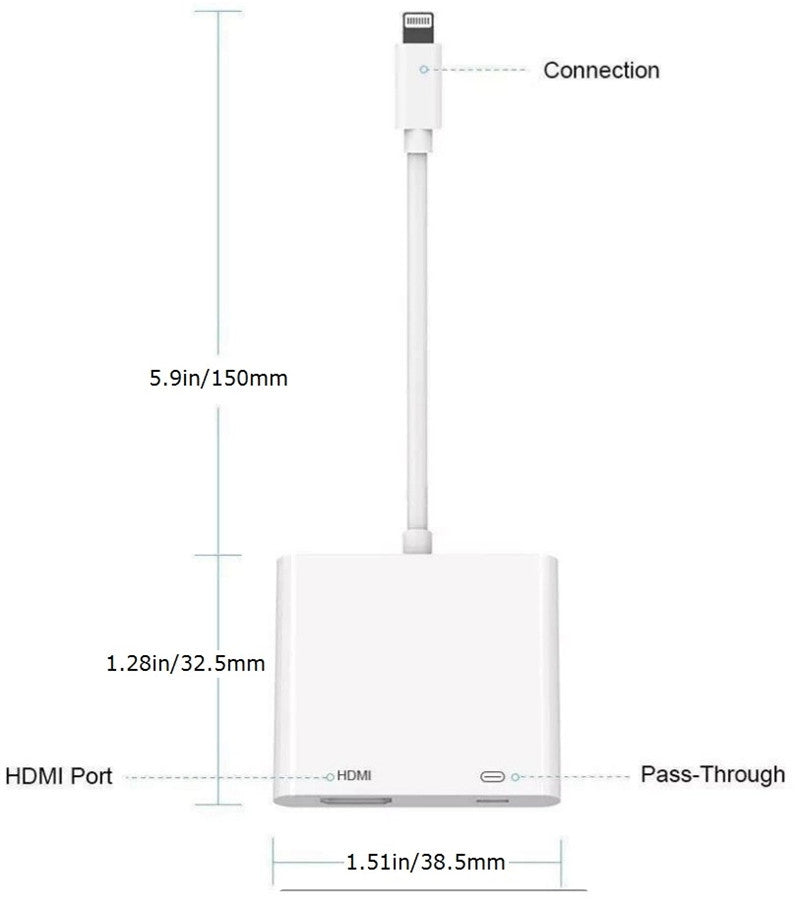 HKM-462675 HDMI Projector Adapter Cable - 1080P Resolution, 0.18m Length, On-Screen Converter in White