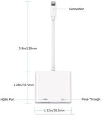 HKM-462675 HDMI Projector Adapter Cable - 1080P Resolution, 0.18m Length, On-Screen Converter in White