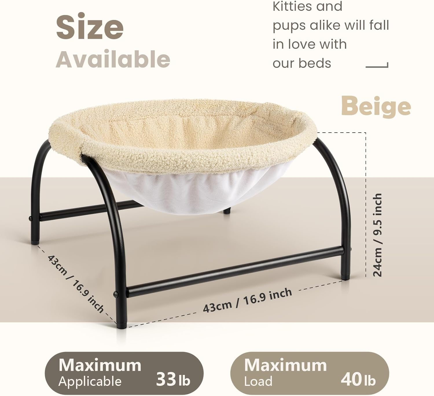 HKM-4628541 Detachable Breathable Pet Hammock Bed for Cats and Dogs – Easy Assembly for Indoor and Outdoor Use