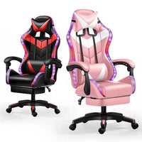 HKM-462867 Gaming Chair with Footrest, PU Upholstery, Nylon Base, and Smooth Wheels