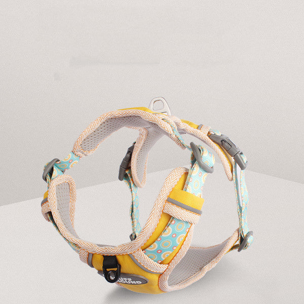 HKM-4630333 Fashion Minimalist Nylon Chest Strap Leash Set for Dogs - Available in Multiple Colors and Sizes