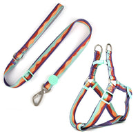 HKM-4630845 Adjustable Nylon Dog Collar and Leash Set with Harness Vest for Small to Large Dogs