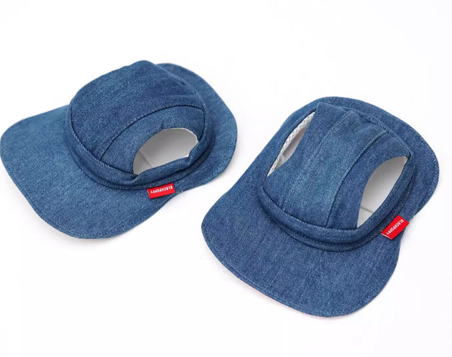 HKM-4631613 Pet Denim Cowboy Hat for Sun Protection - Available in Sizes S, M, L