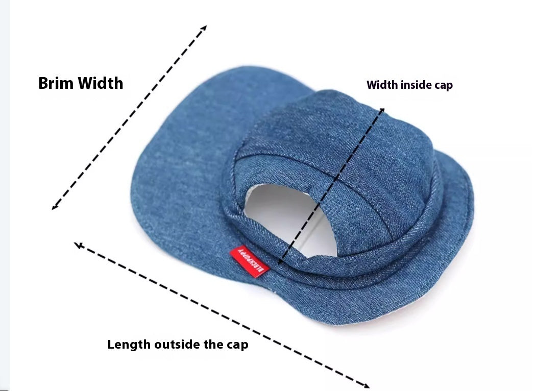 HKM-4631613 Pet Denim Cowboy Hat for Sun Protection - Available in Sizes S, M, L