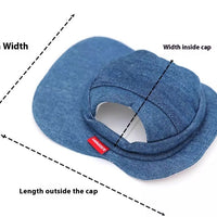 HKM-4631613 Pet Denim Cowboy Hat for Sun Protection - Available in Sizes S, M, L