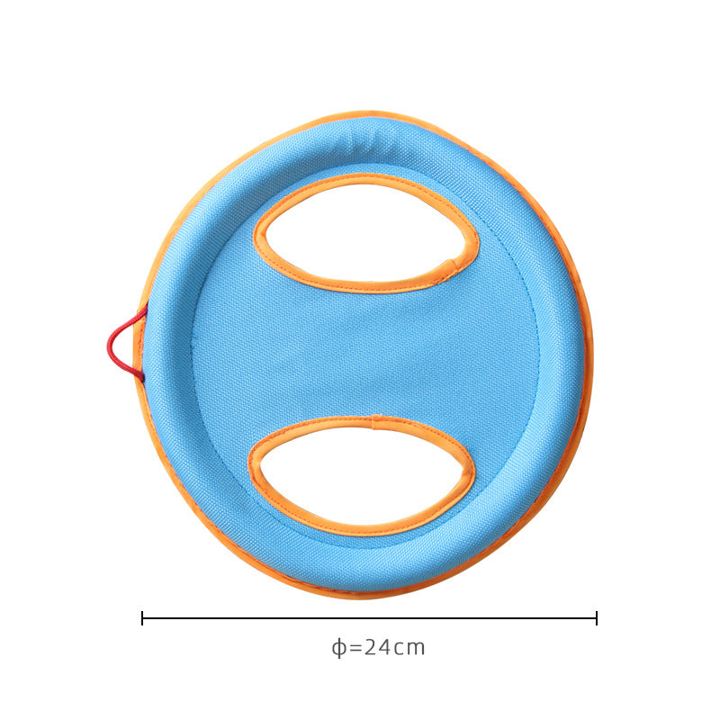 HKM-4631869 Large Dog Interactive Training Toy – Bite-Resistant Linen Frisbee with Sound Paper