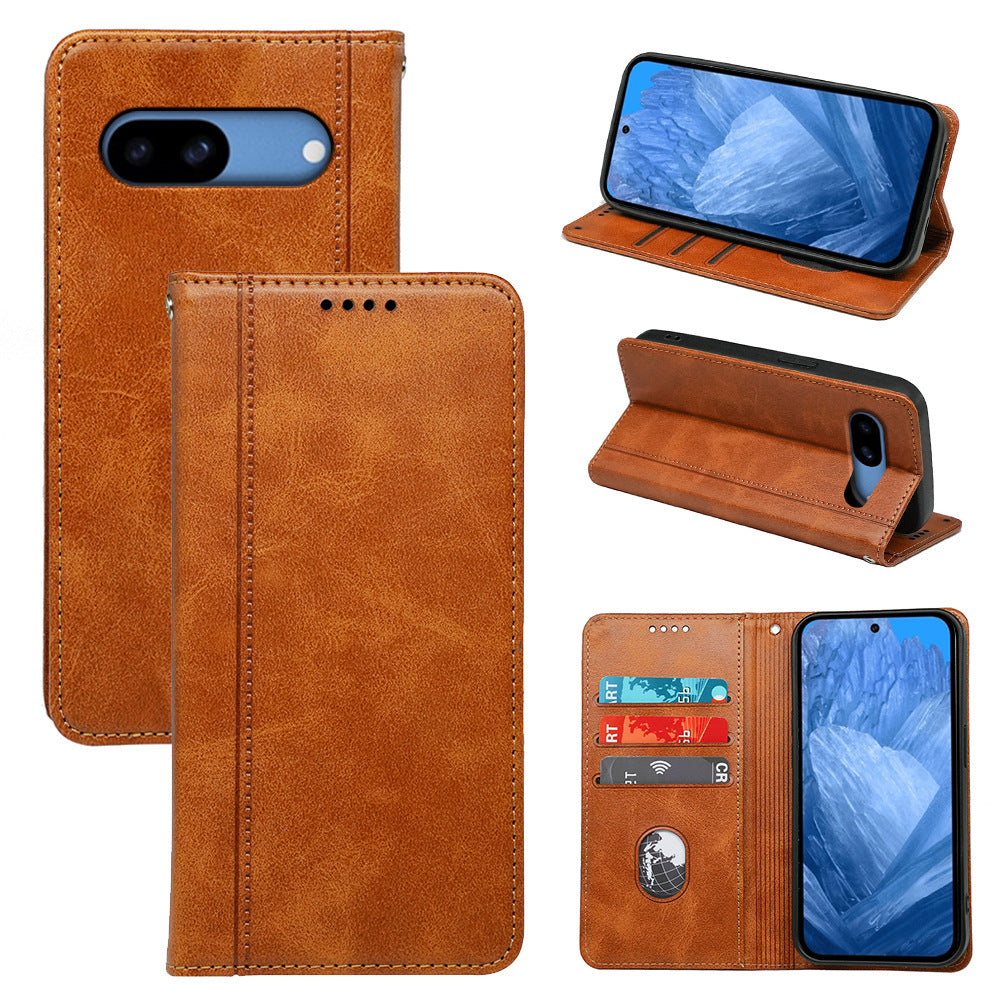 HKM-463251 Leather Flip Case for Google Phones - Shockproof, Magnetic, Handmade - Multiple Colors Available