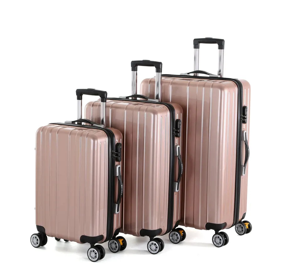 HKM-463379 Durable 4-Wheel ABS+PC Trolley Luggage Set for Convenient Travel