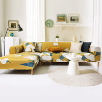 HKM-463379 Plant Flower Pattern Stretch Sofa Cover – Fits Various Seat Sizes (Single to Four-Seater)