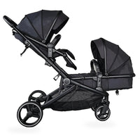 HKM-4633939 tandem stroller studio view with carrycot mode