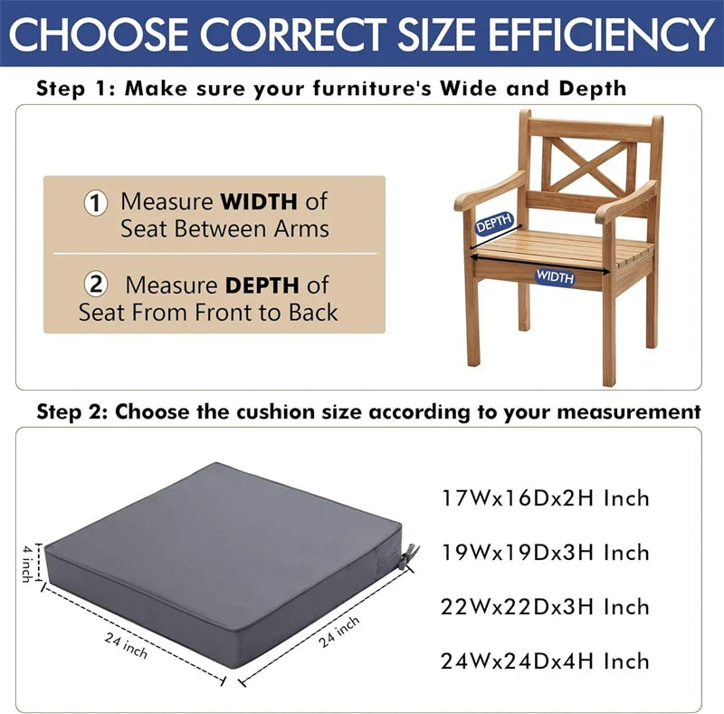 HKM-463507 Custom Waterproof Quick Dry High Resilience Foam Cushions for Outdoor Patio Chairs