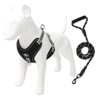 HKM-4636093 Reflective and Breathable Polyester Dog Chest Strap with Towing Rope, Sizes XL to 4XL