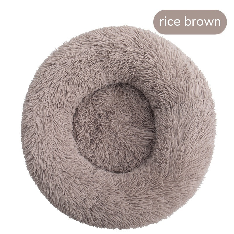 HKM-4636861 Plush Round Washable Dog Kennel for Comfort & Convenience, Multiple Sizes Available