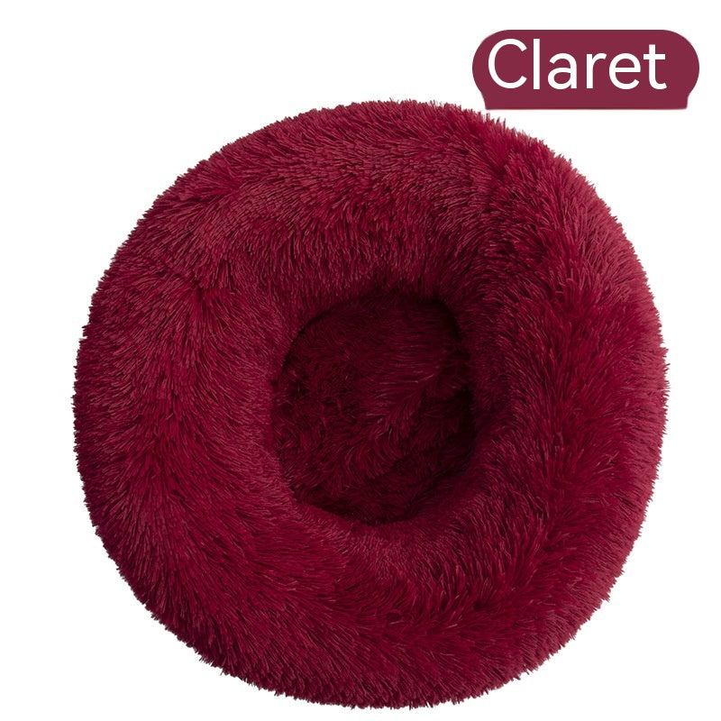 HKM-4636861 Plush Round Washable Dog Kennel for Comfort & Convenience, Multiple Sizes Available