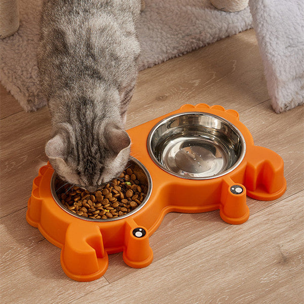 HKM-4636989 Removable Stainless Steel Double Cat Bowl in Vibrant Colors
