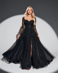 HKM-463699 Elegant Black Women's Evening Dress EZ25058 for Special Occasions