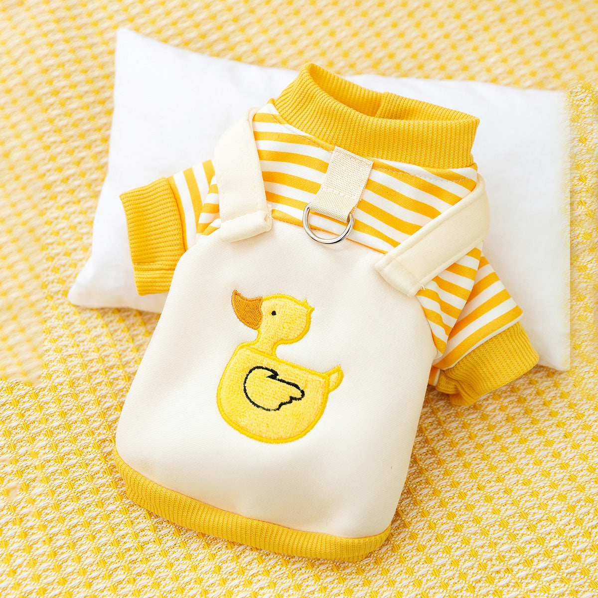 HKM-4637373 Cozy Cartoon Dog Pattern Sweater for Autumn ¨C Yellow & White, Sizes XS-XXL