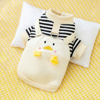 HKM-4637373 Cozy Cartoon Dog Pattern Sweater for Autumn ¨C Yellow & White, Sizes XS-XXL