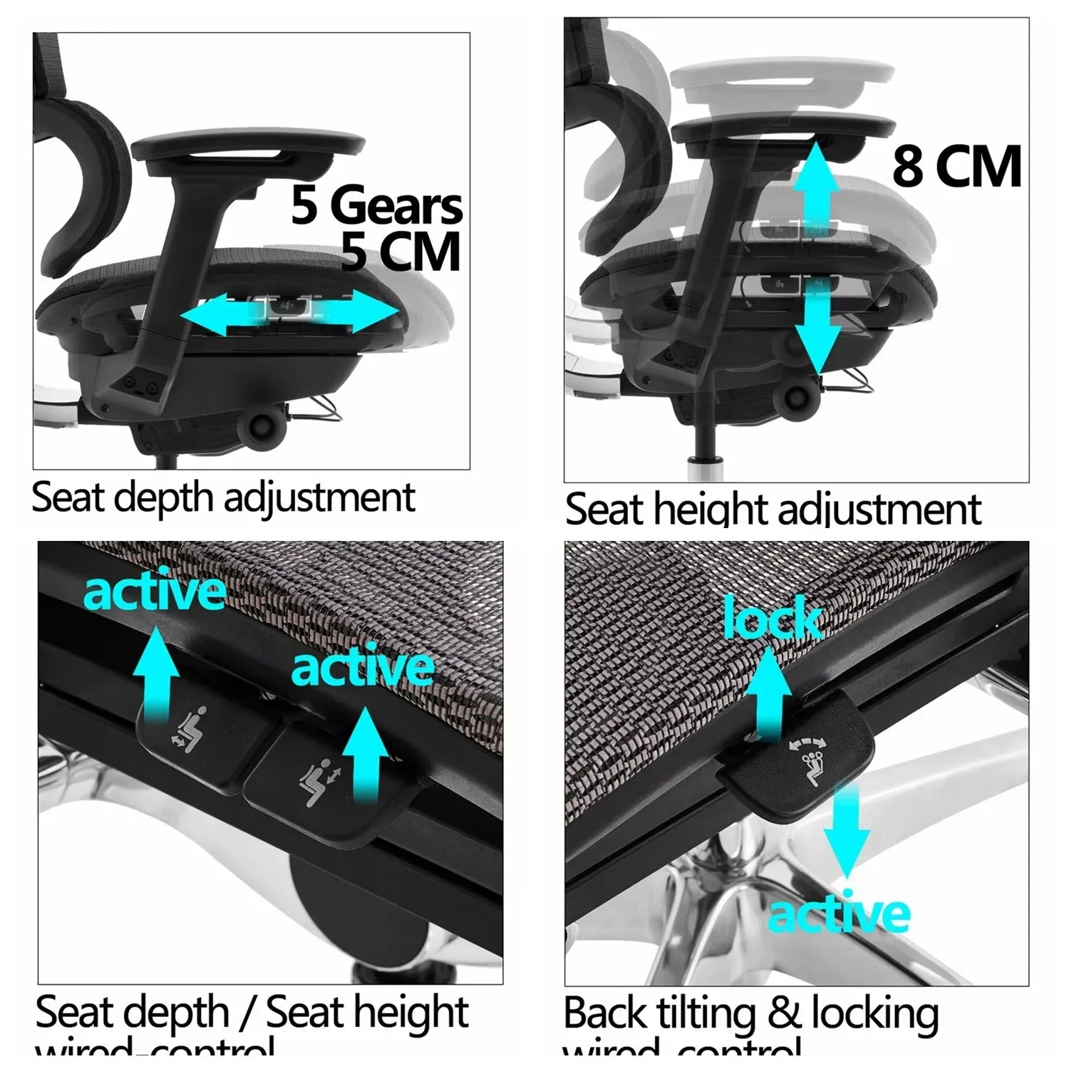 HKM-463763 Luxury High Back Ergonomic Mesh Office Chair for Comfortable Executive Seating