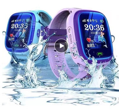 HKM-463827 Children's Waterproof Smart Watch with Touch Screen, Remote Monitoring, Location Tracking and Call Function - Blue/Purple