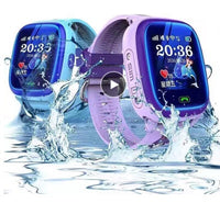 HKM-463827 Children's Waterproof Smart Watch with Touch Screen, Remote Monitoring, Location Tracking and Call Function - Blue/Purple