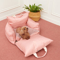 HKM-4639037 Waterproof Dog and Cat Nest with Soft Fabric - Pink and Gray - 53x47x44cm