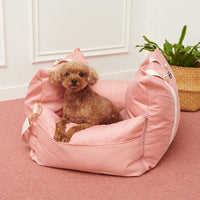 HKM-4639037 Waterproof Dog and Cat Nest with Soft Fabric - Pink and Gray - 53x47x44cm