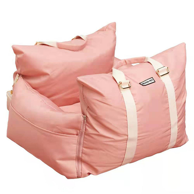 HKM-4639037 Waterproof Dog and Cat Nest with Soft Fabric - Pink and Gray - 53x47x44cm