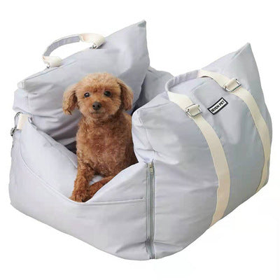 HKM-4639037 Waterproof Dog and Cat Nest with Soft Fabric - Pink and Gray - 53x47x44cm