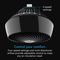 HKM-4640083 660 Large Air Circulator Fan, 4-Speed, 90-Degree Tilt, Quiet Cooling, Black