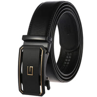 HKM-464019 Automatic Two-Layer Cowhide Men's Belt with Durable Buckle - Model LY36-21596-1