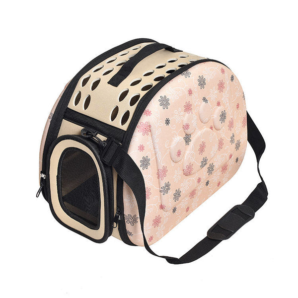 HKM-4640445 Folding Straddle Bag for Pets - Breathable Large Dog Cage Backpack in Pink, Gray, and Yellow, Available in Small and Large Sizes