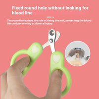 HKM-4640573 Cat Nail Scissors with Anti-Shear Design and Comfortable Grip - Green & Yellow