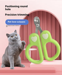 HKM-4640573 Cat Nail Scissors with Anti-Shear Design and Comfortable Grip - Green & Yellow