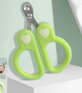 HKM-4640573 Cat Nail Scissors with Anti-Shear Design and Comfortable Grip - Green & Yellow