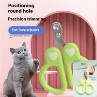 HKM-4640573 Cat Nail Scissors with Anti-Shear Design and Comfortable Grip - Green & Yellow