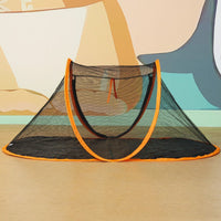 HKM-4640829 Tent Pet Bed for Dogs and Cats - Portable Travel Nest in Black, Green, and Orange Cloth