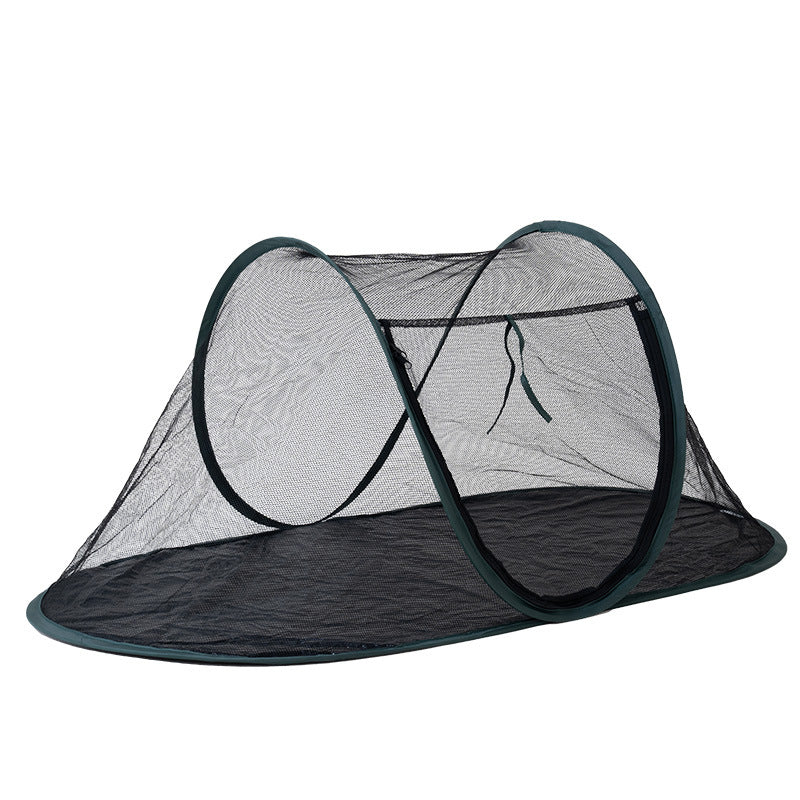 HKM-4640829 Tent Pet Bed for Dogs and Cats - Portable Travel Nest in Black, Green, and Orange Cloth