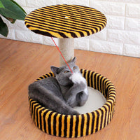 HKM-4640957 Compact Four-Season Cat House with Sisal Toy and Jumping Platform, Ideal for Cats up to 6kg