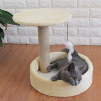 HKM-4640957 Compact Four-Season Cat House with Sisal Toy and Jumping Platform, Ideal for Cats up to 6kg