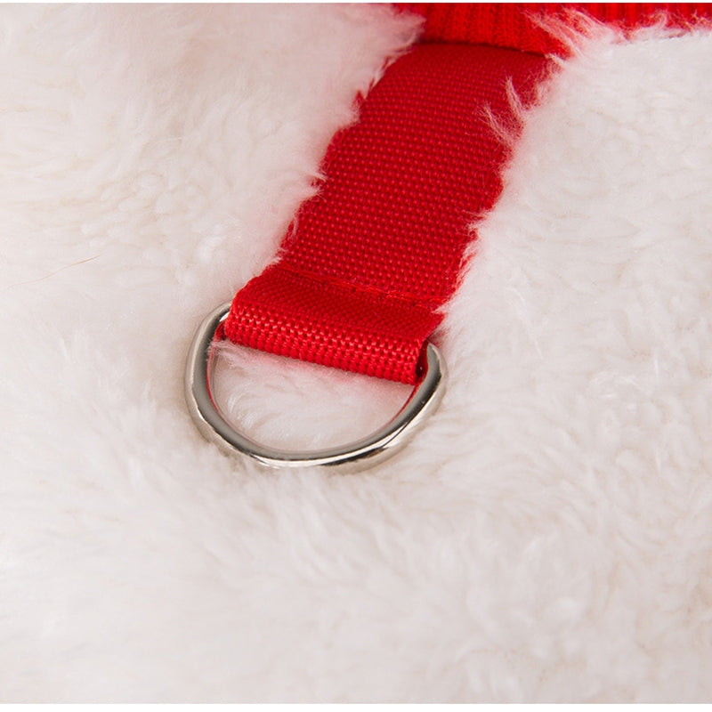 HKM-4641341 Adorable Plush Bear Dog Coat with Leash Ring for Small Dogs