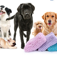 HKM-4642237 Ultra Absorbent Chenille Pet Towel for Dogs and Cats - Available in Blue, Pink, and Purple