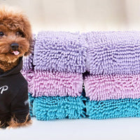 HKM-4642237 Ultra Absorbent Chenille Pet Towel for Dogs and Cats - Available in Blue, Pink, and Purple