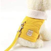 HKM-4642365 Cotton Winter Dog Vest with Fleece Lining and Leash Included
