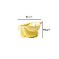 HKM-4642749 Cat Bowl Set with Protective Cushion - Ceramic Kiwi and Banana Designs - Medium Size